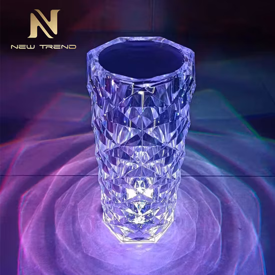 Lámpara de escritorio LED de color cristalino moderno RGB para el hogar interior